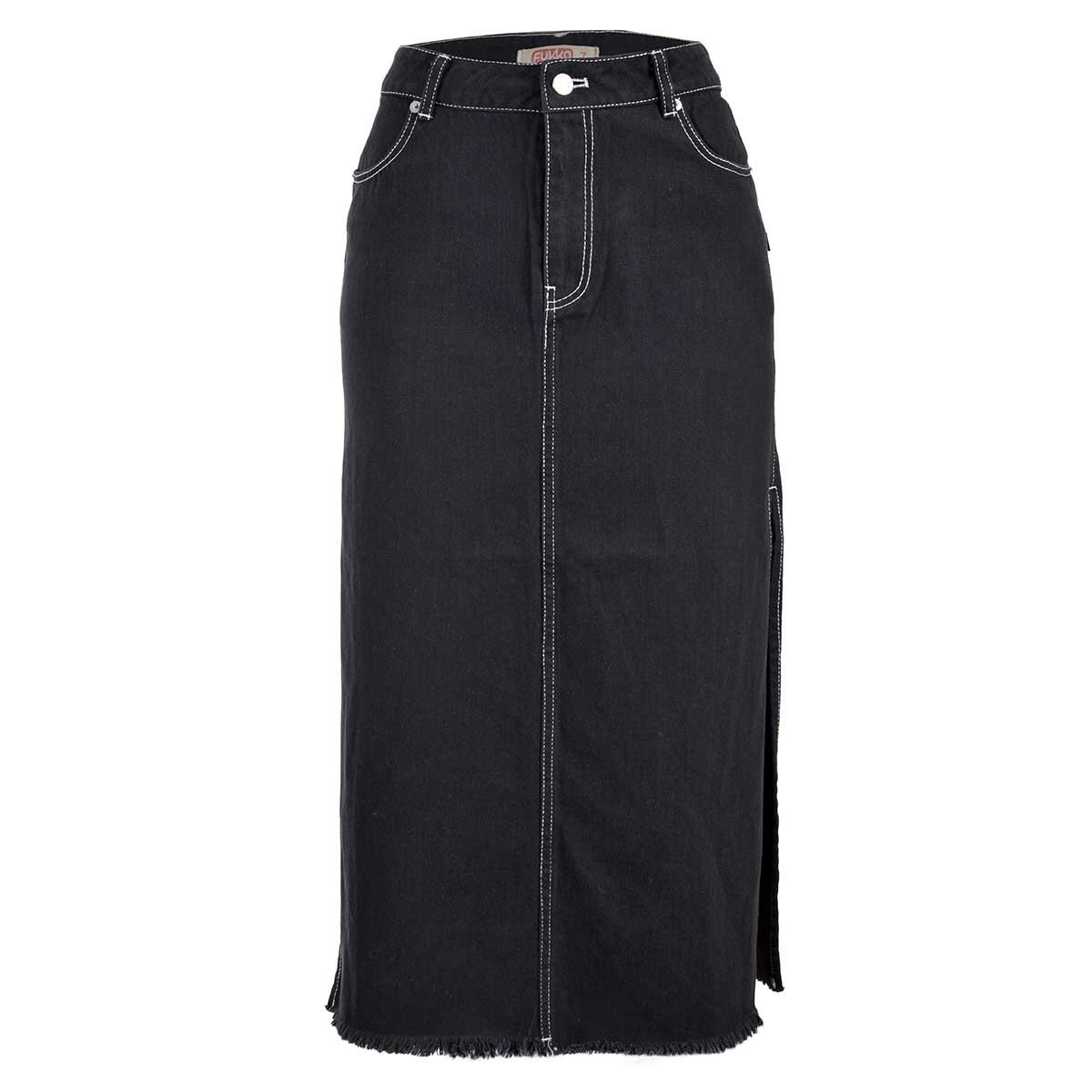 Falda Larga con Abertura Lateral Fukka para Mujer