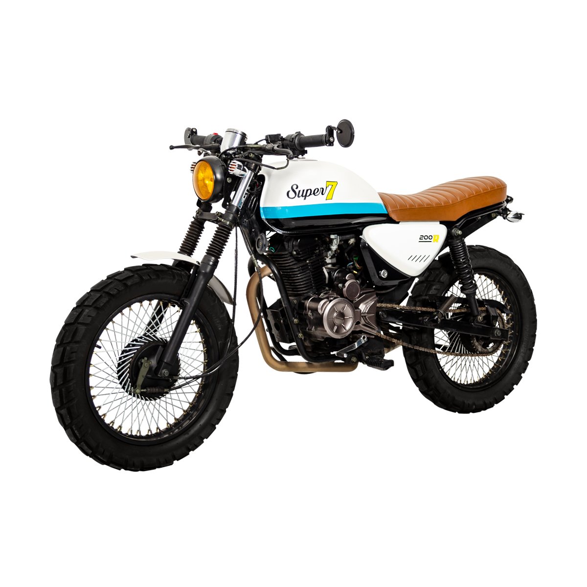 Motocicleta Super 7 Blanco con Azul 200Cc 2020