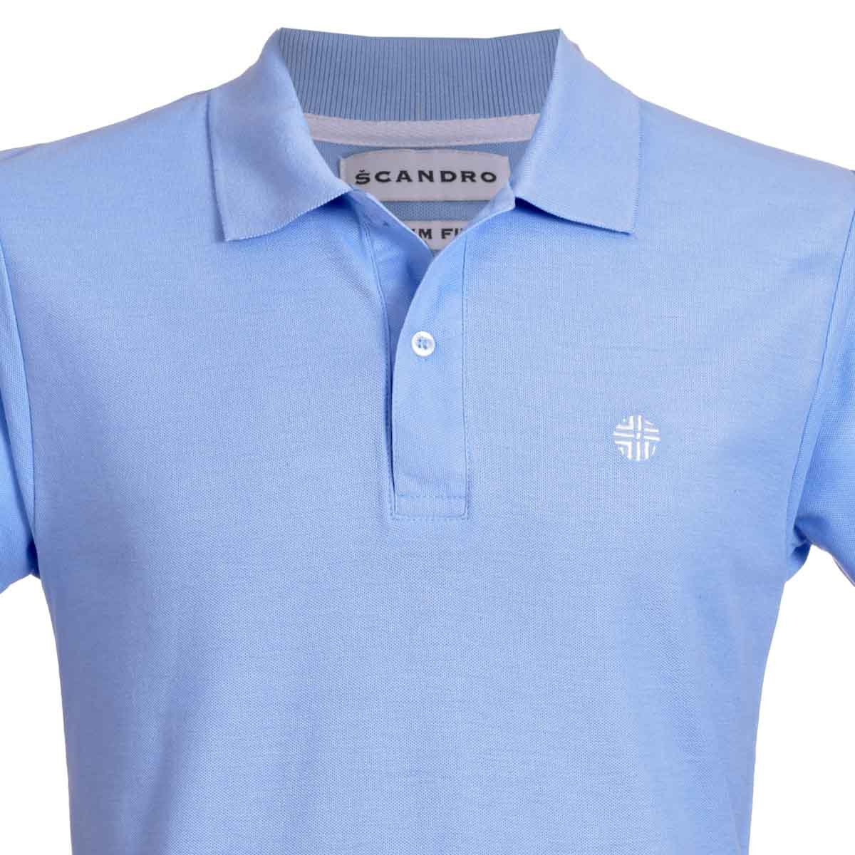 Playera Tipo Polo Azul Claro Scandro