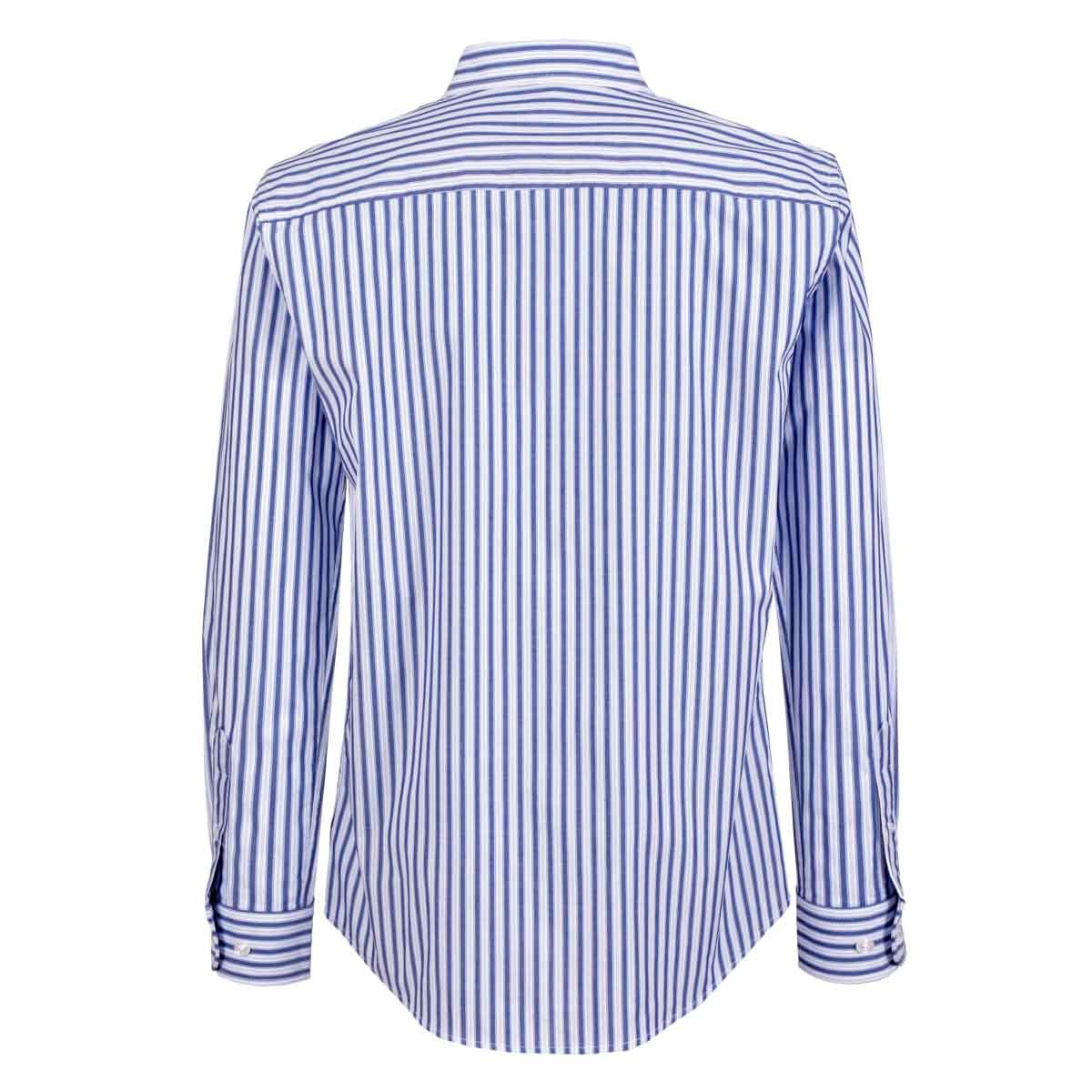 Camisa Blanca con Rayas Azules Manga Larga Scandro para Caballero