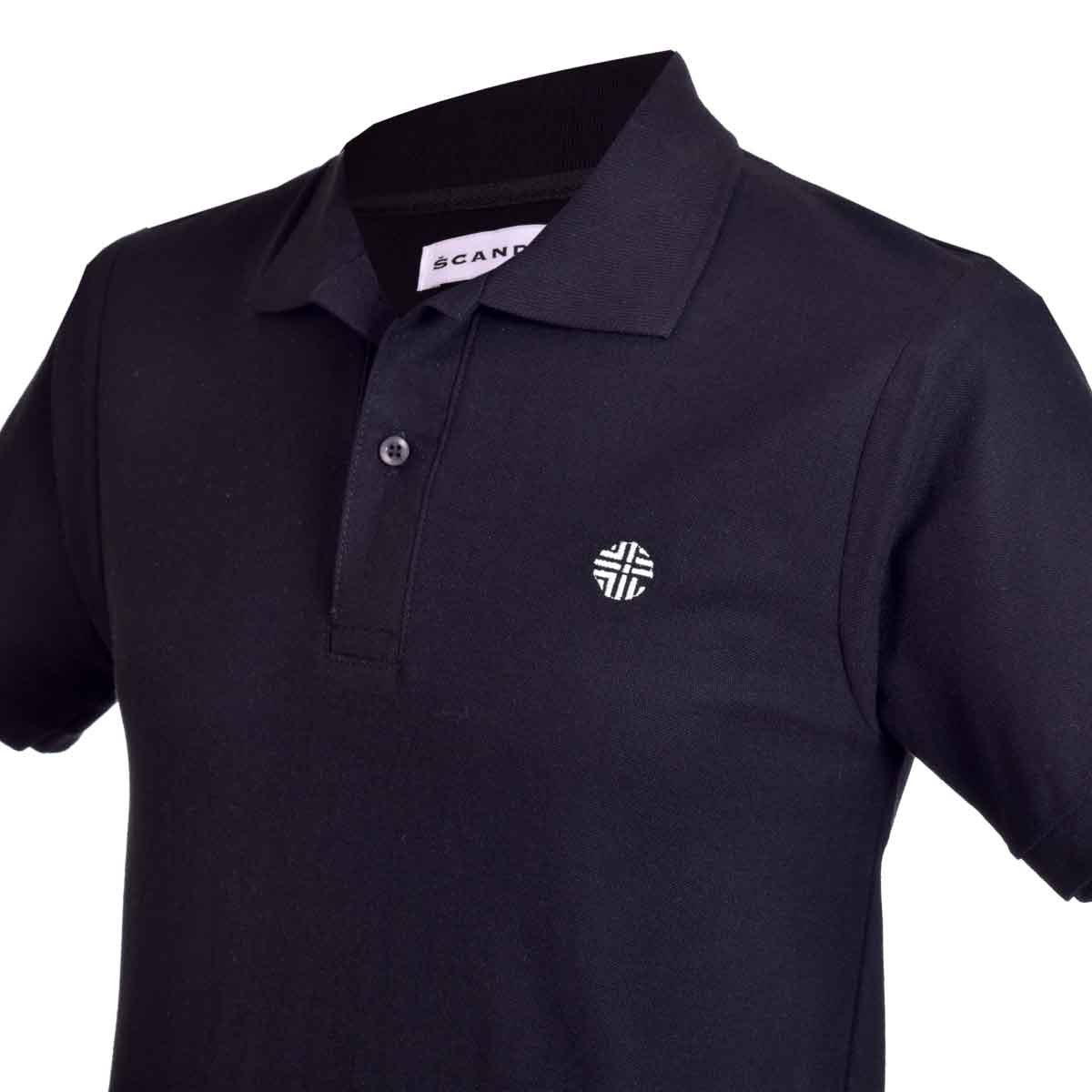 Playera Tipo Polo Negra Scandro para Caballero