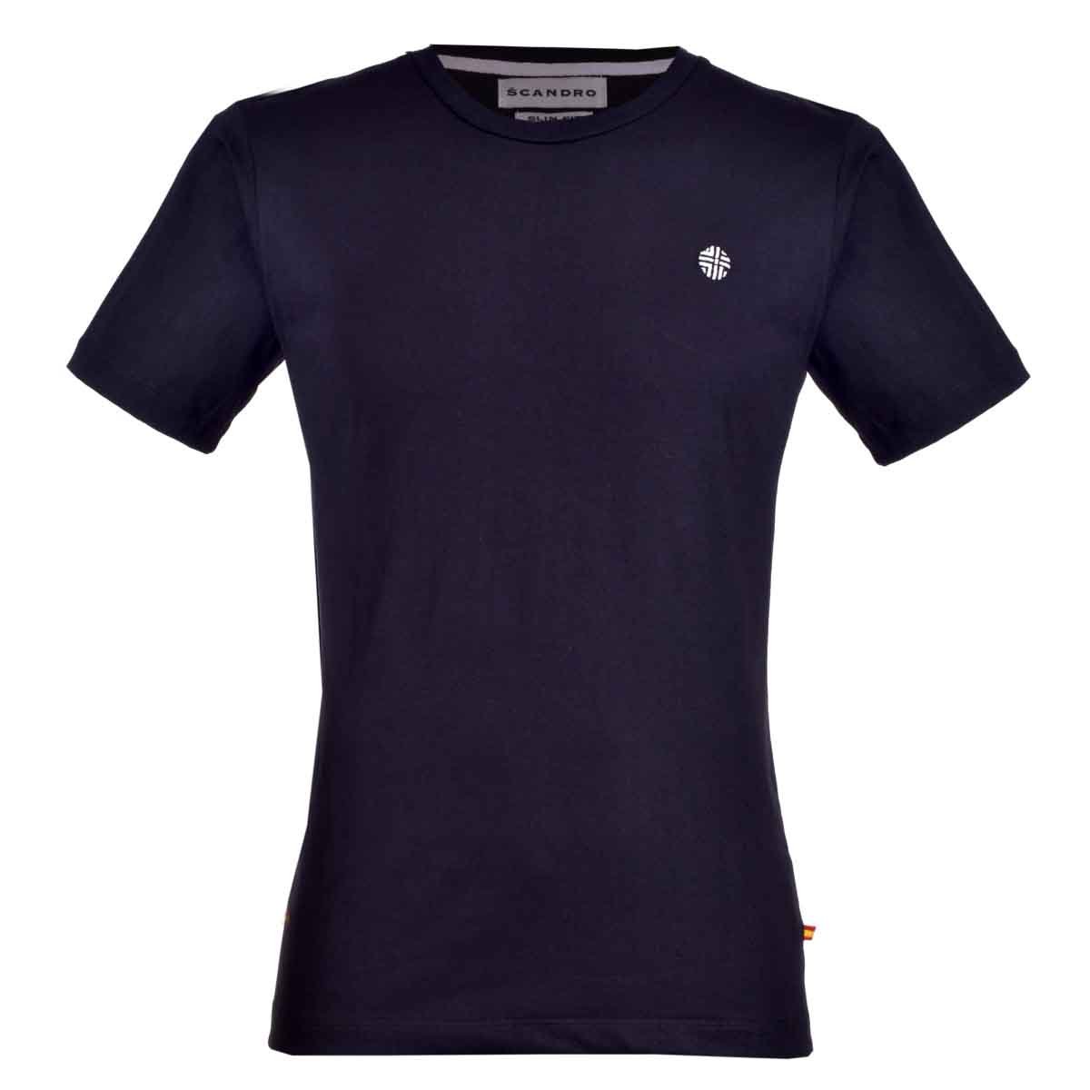 Playera Negra Cuello Redondo Scandro para Caballero