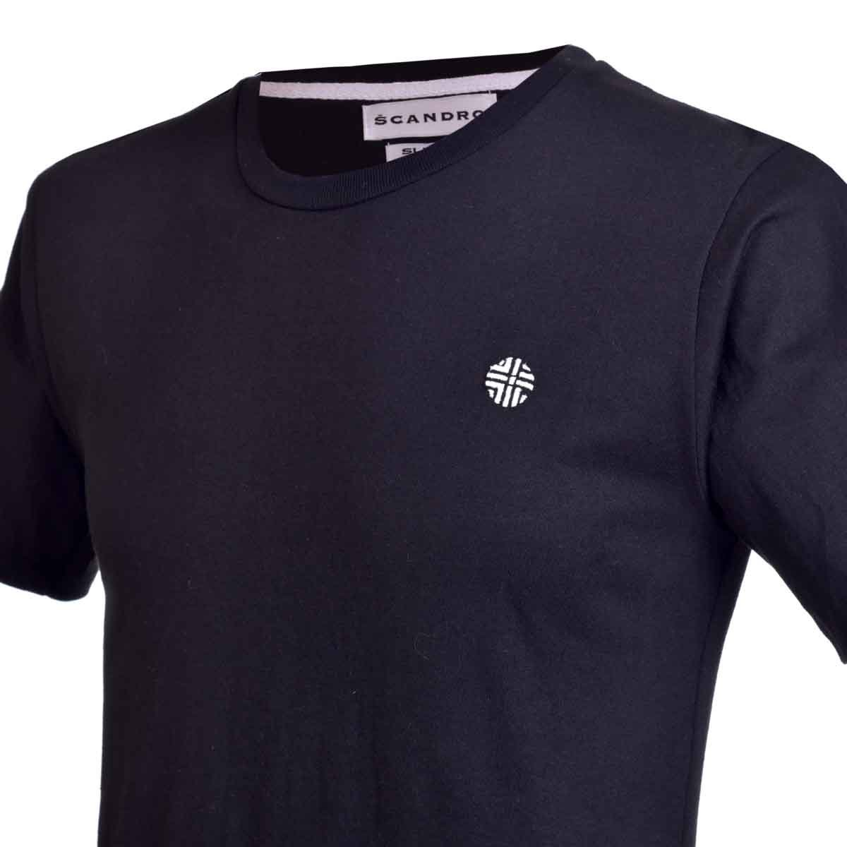 Playera Negra Cuello Redondo Scandro para Caballero