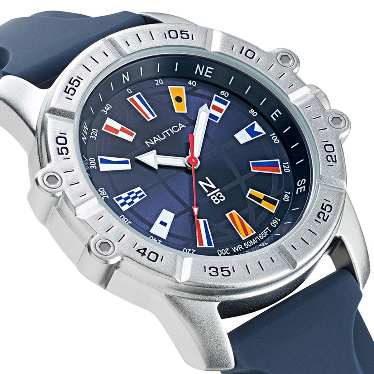Reloj Azul con Banderas Náuticas en Carátula para Caballero Nautica N83