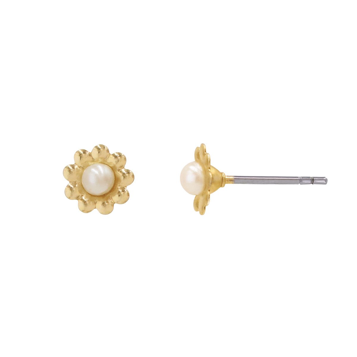 Studs de Flor con Perla de Cristal Mossimo