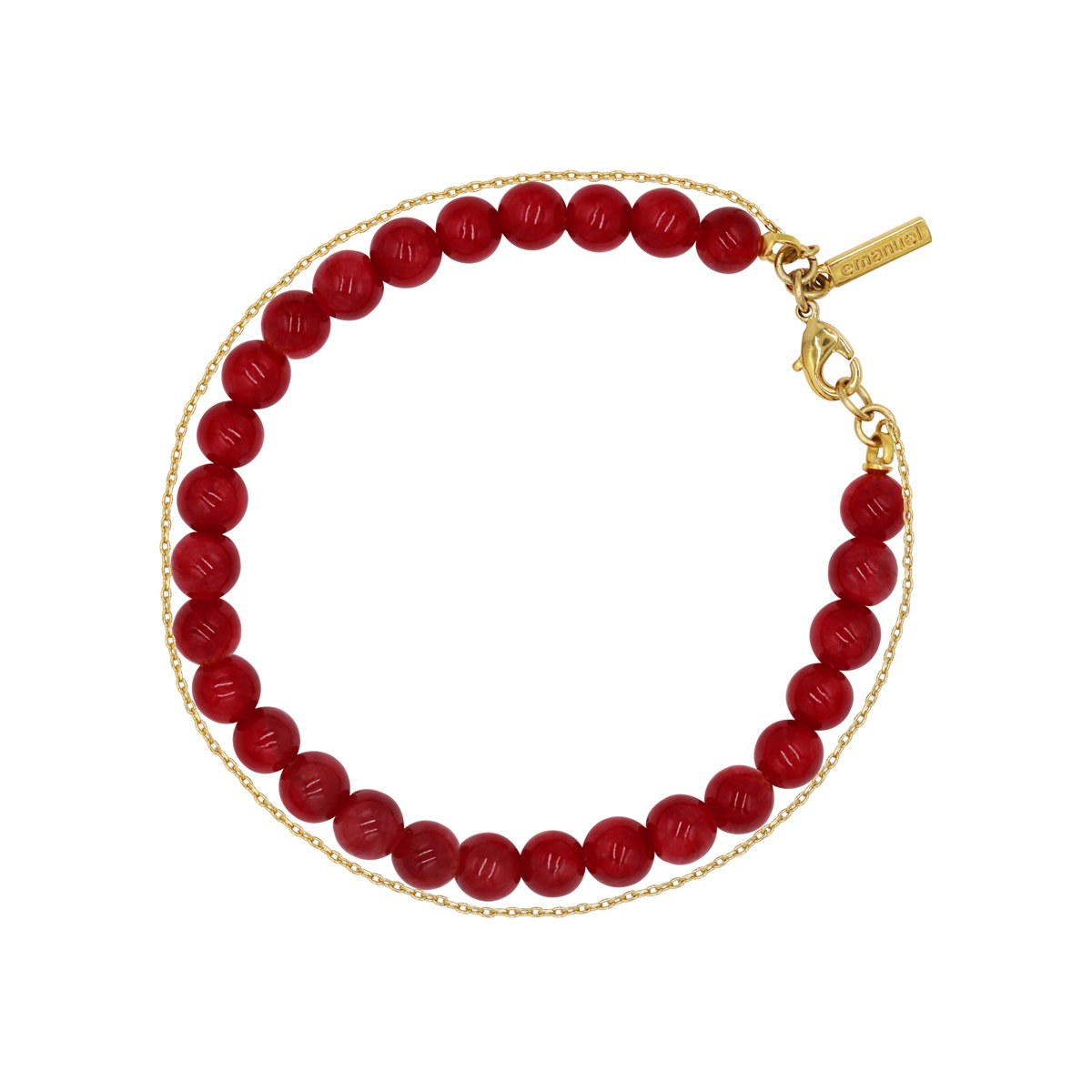 Pulsera Doble con Jade Y Cadena Emanuel Ungaro