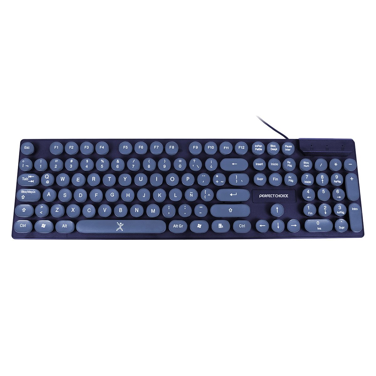 Teclado Alámbrico Usb- Blue Round Perfect Choice