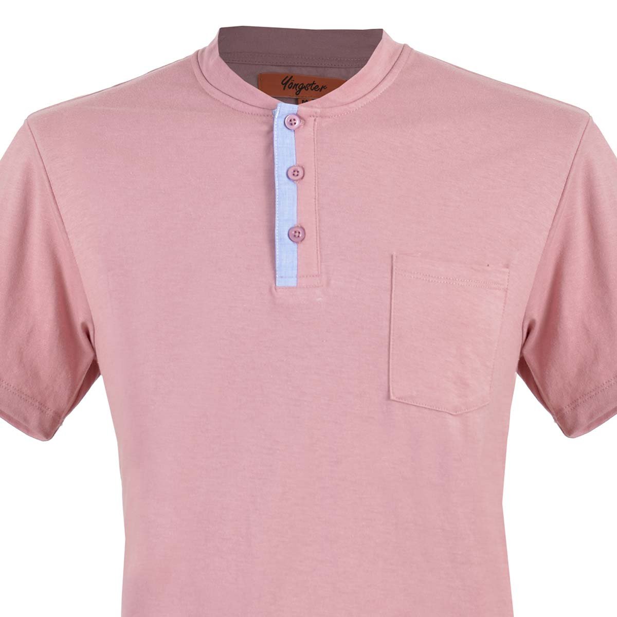 Playera Henley Rosa Yöngster para Caballero