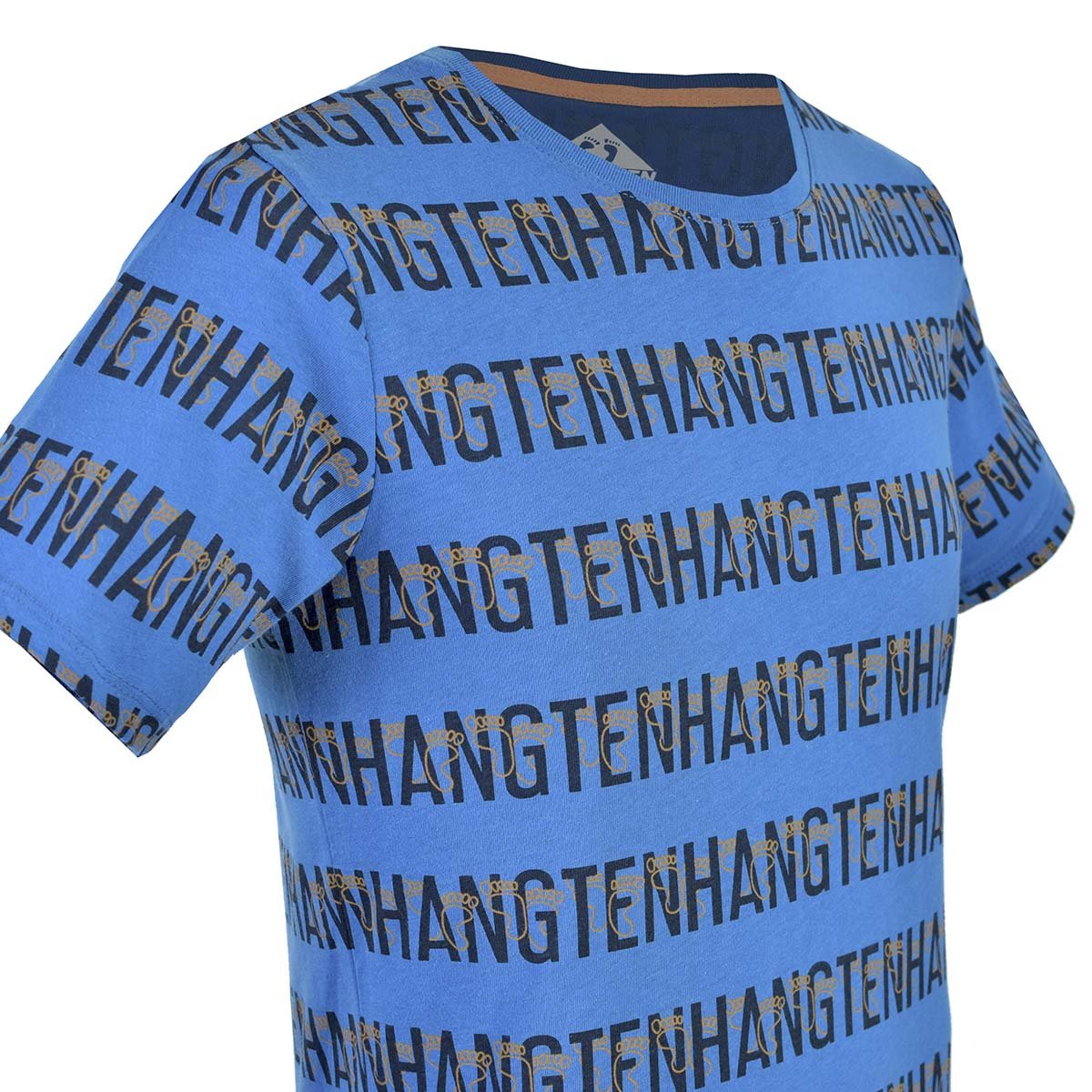 Playera Azul con Estampado de Letras Hang Ten para Caballero