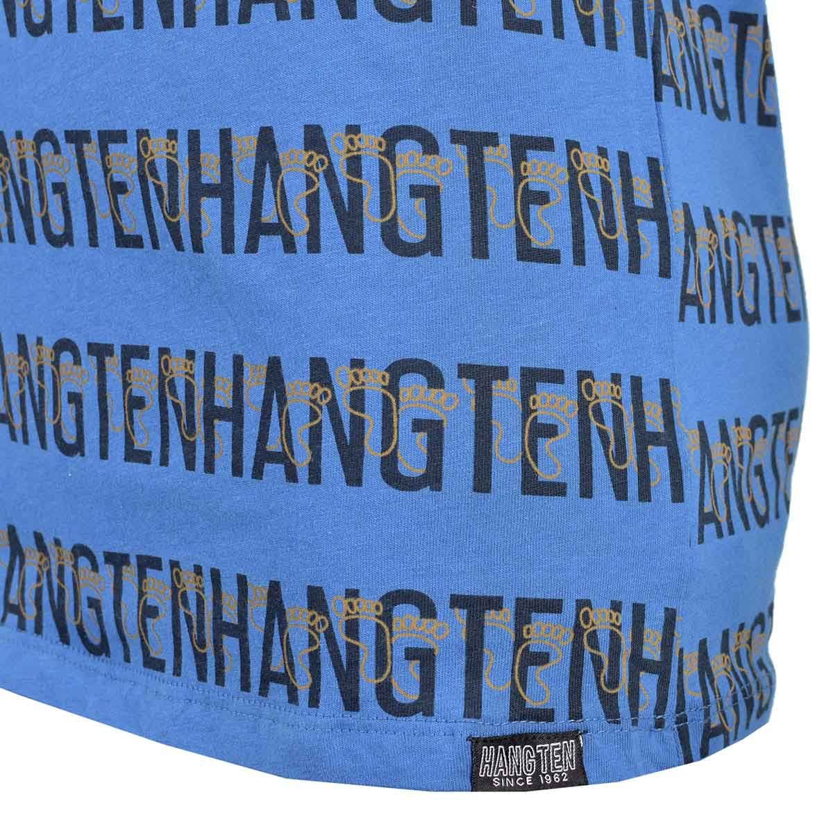 Playera Azul con Estampado de Letras Hang Ten para Caballero