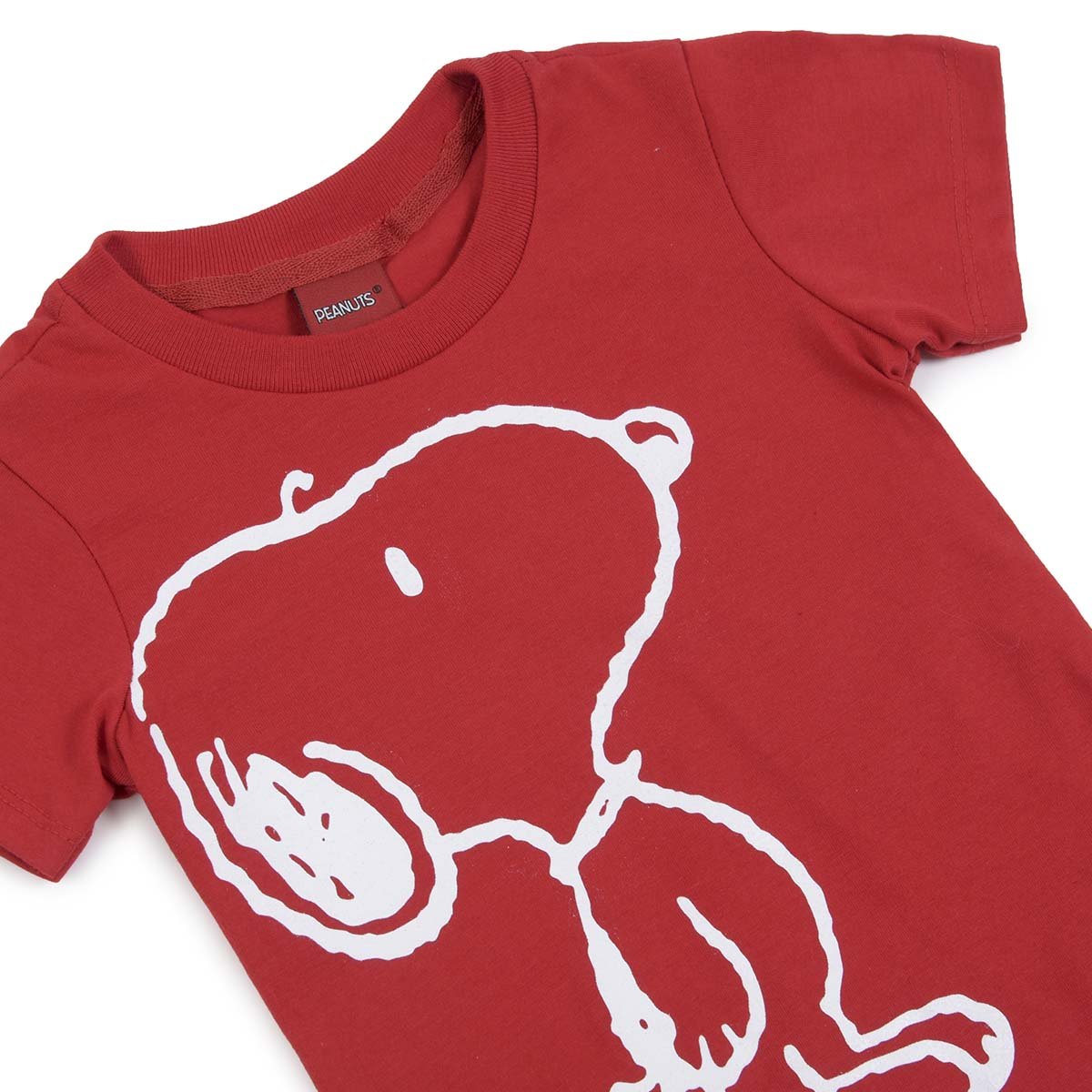 Conjunto Pantalón de Mezclilla Y Playera Roja Manga Corta Snoopy