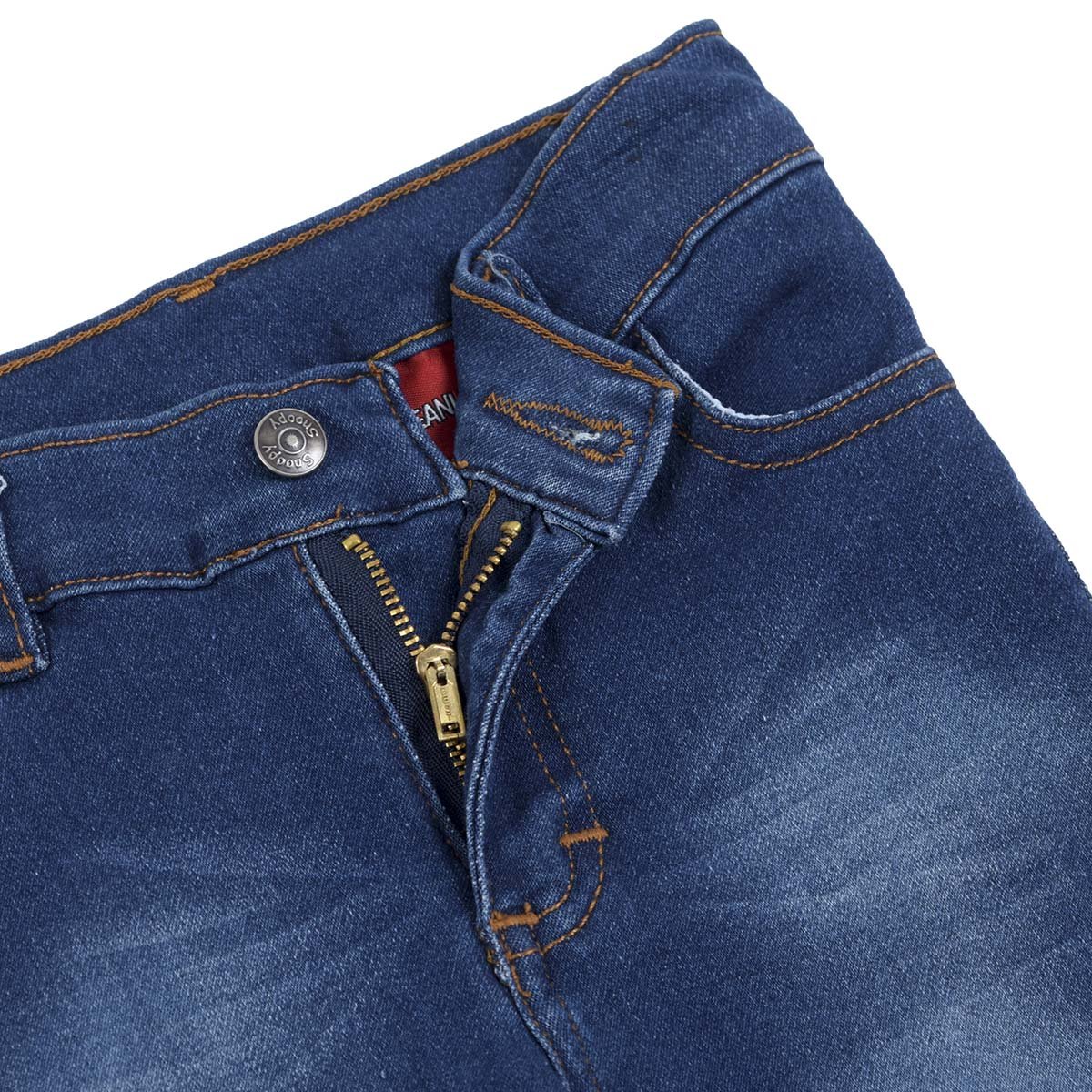 Conjunto Pantalón de Mezclilla Y Playera Roja Manga Corta Snoopy