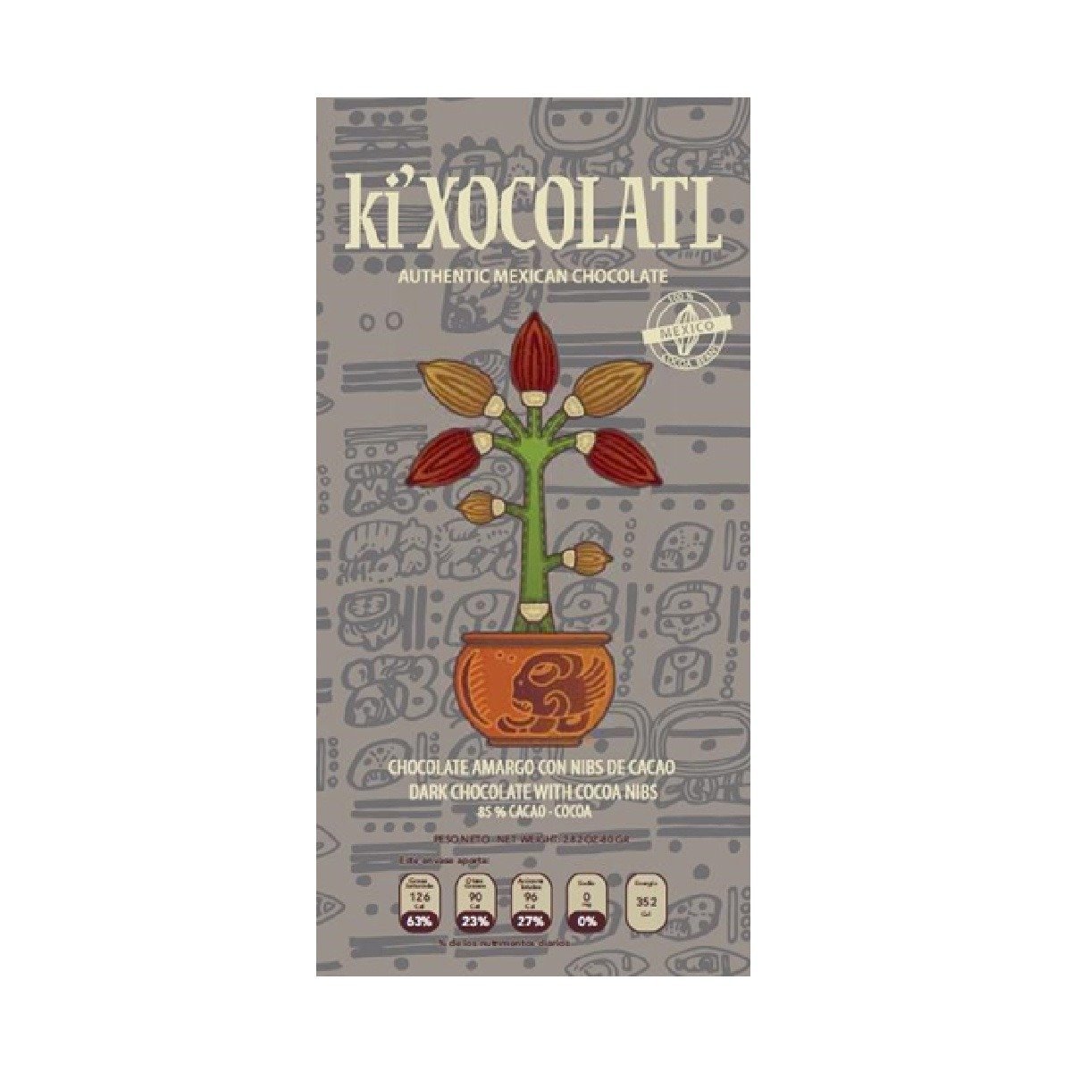 Tableta de Chocolate Gris Ki Xocolatl