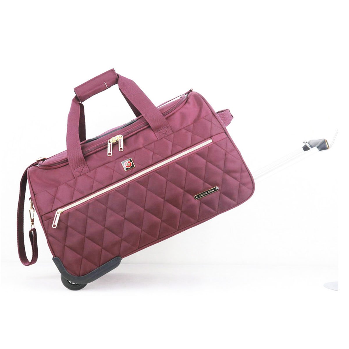 Duffle Con Ruedas Capitonado Morado De 19" Swissland