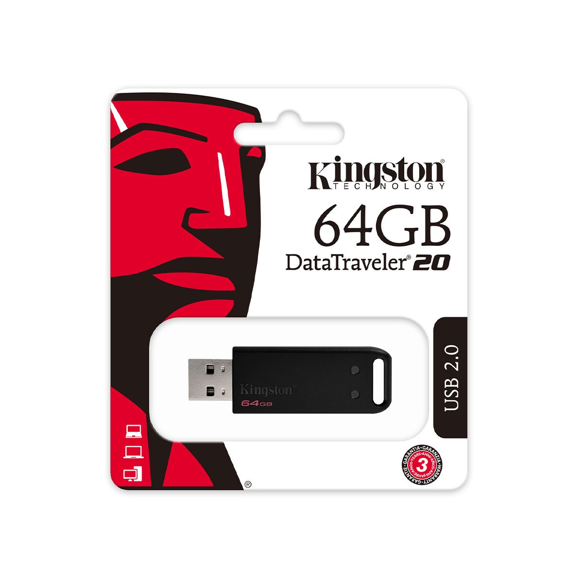 Memoria Usb 3.0 de 64Gb Negro Kingston