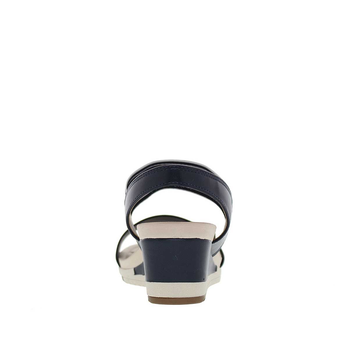 Sandalia Azul Obscuro con Cuña Alta Y Resorte Modare