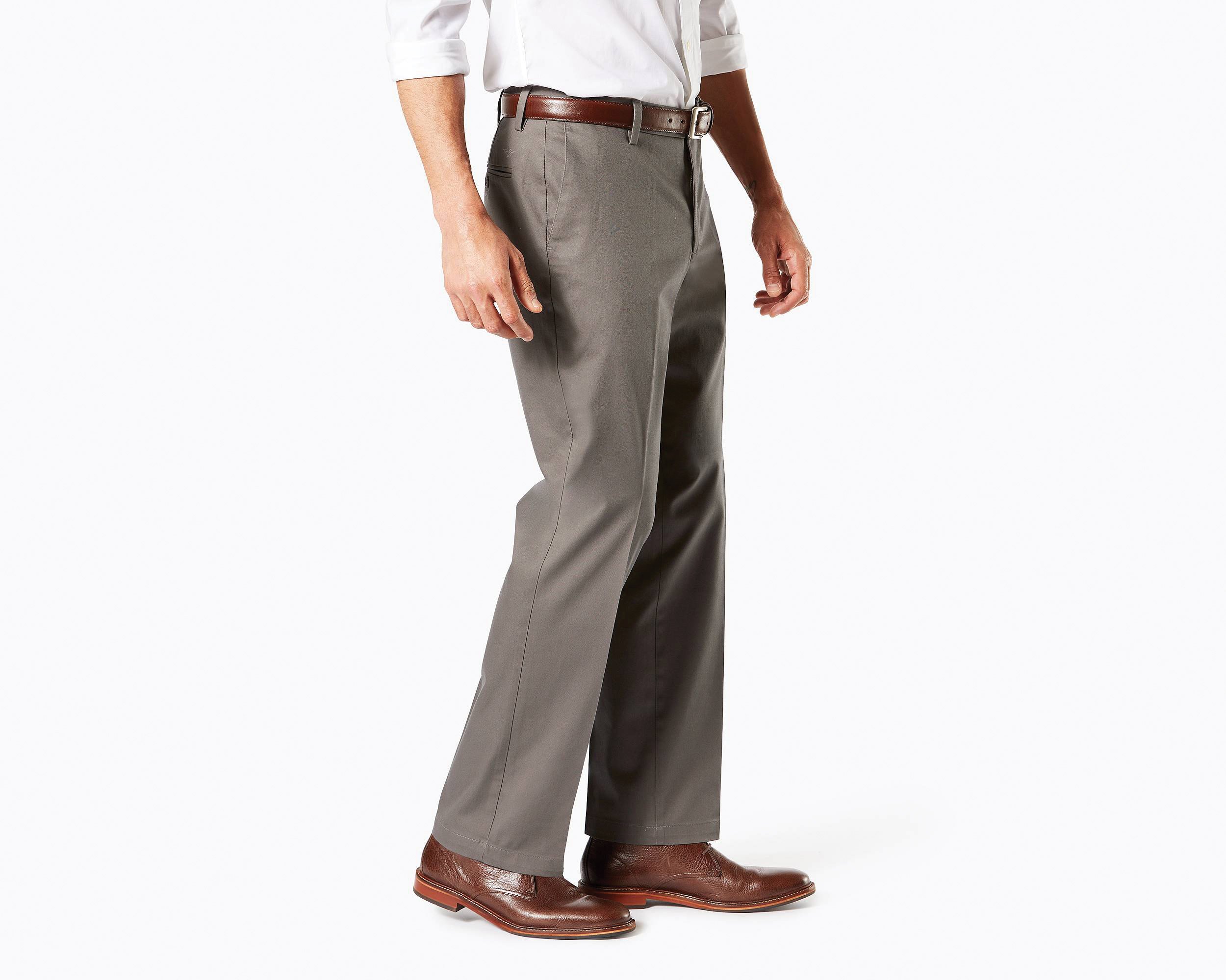 Pantalón Básico de Vestir Verde Obscuro Straight Dockers para Hombre