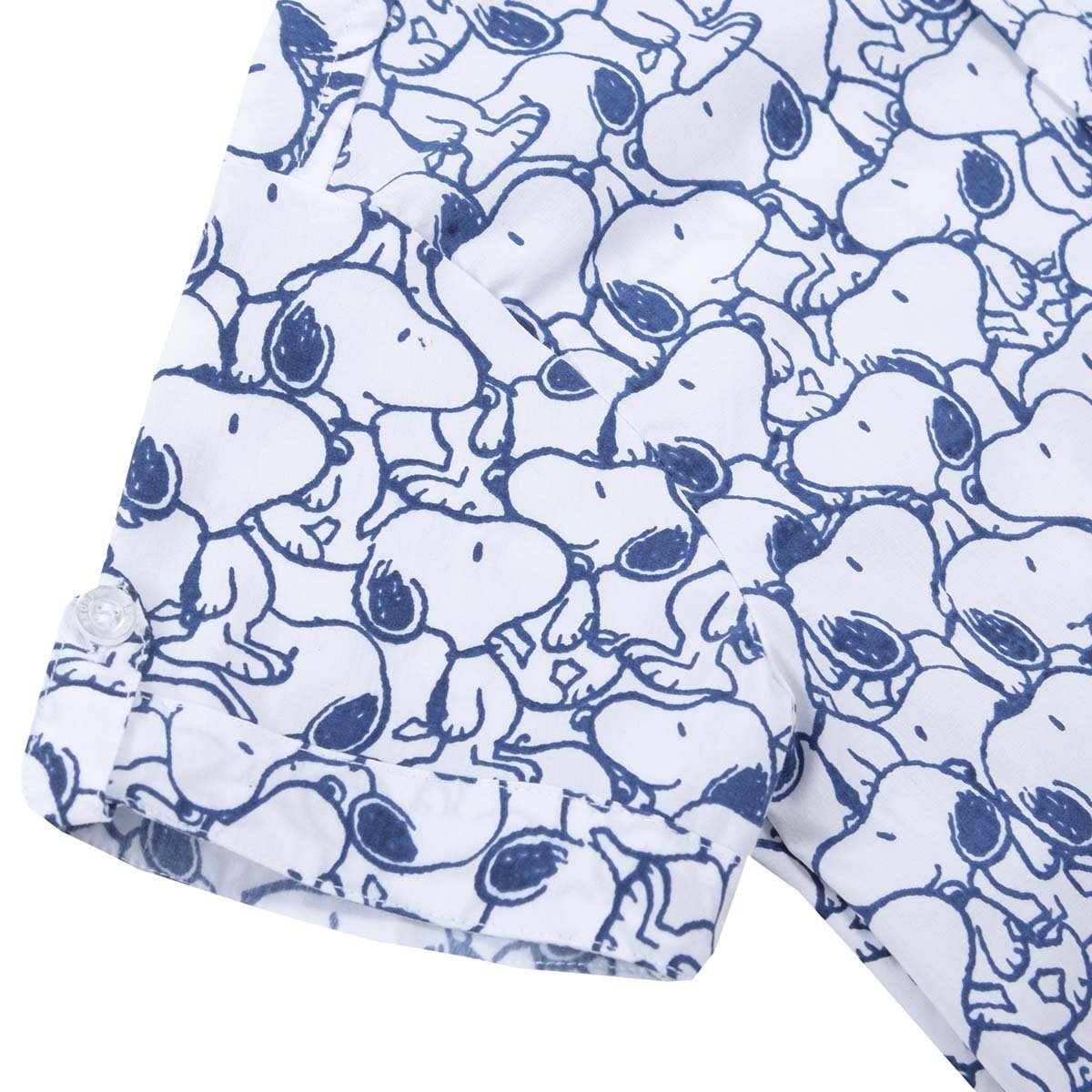 Camisa Azul Manga Corta Estampada Snoopy para Niño