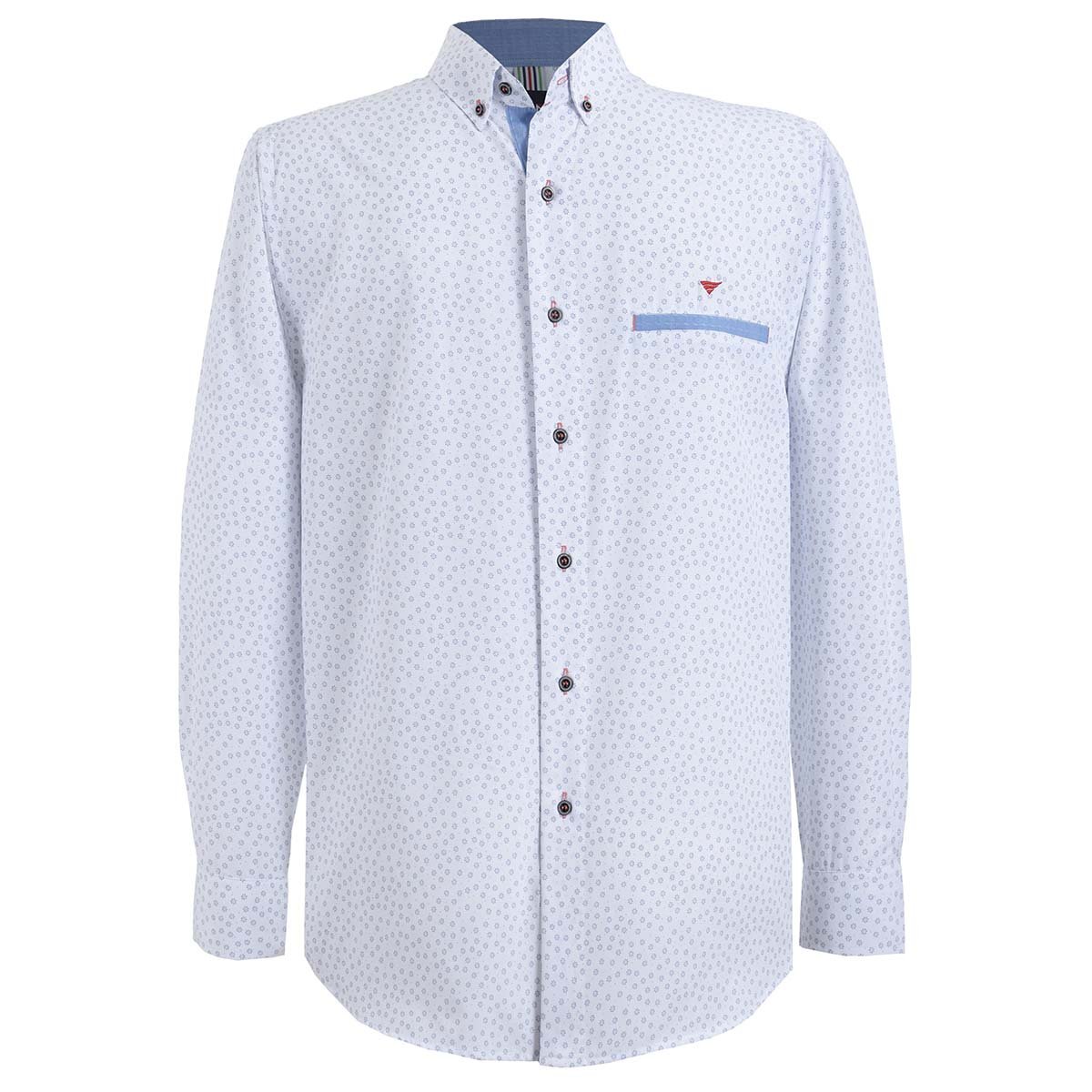 Camisa Estampada Manga Larga Azul Combinado Altamar para Caballero