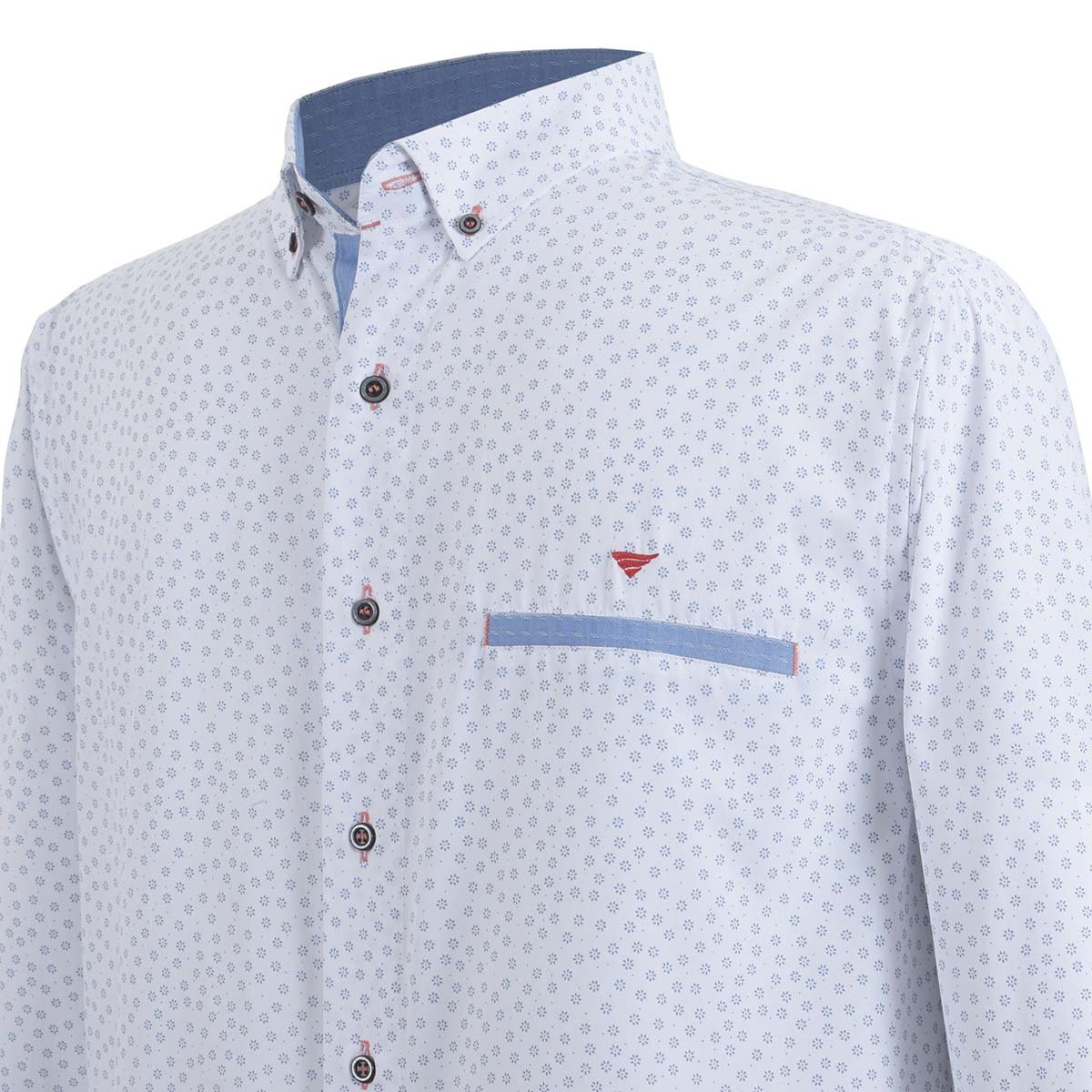 Camisa Estampada Manga Larga Azul Combinado Altamar para Caballero