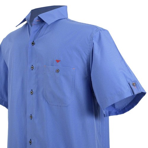Camisa Minicuadro Manga Corta Azul Combinado Altamar para Caballero