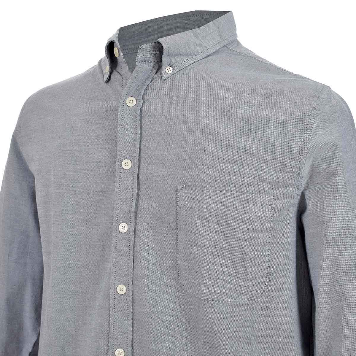 Camisa Gris Lisa Manga Larga Jeanious Plus para Caballero