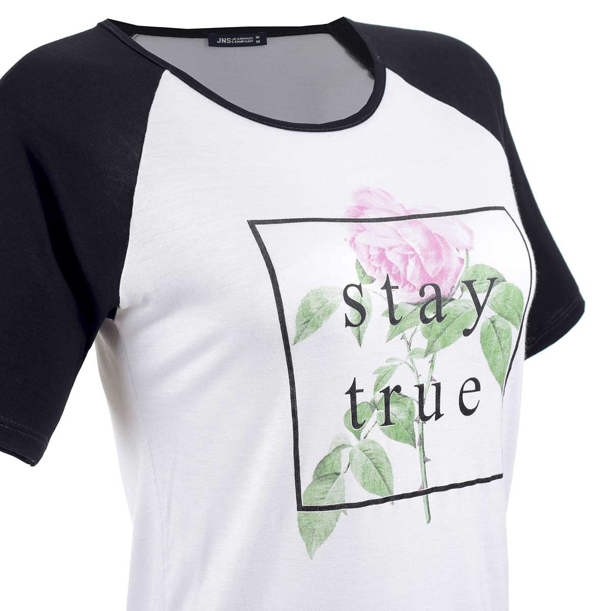 Playera Manga Corta Stay True Jeanious para Dama