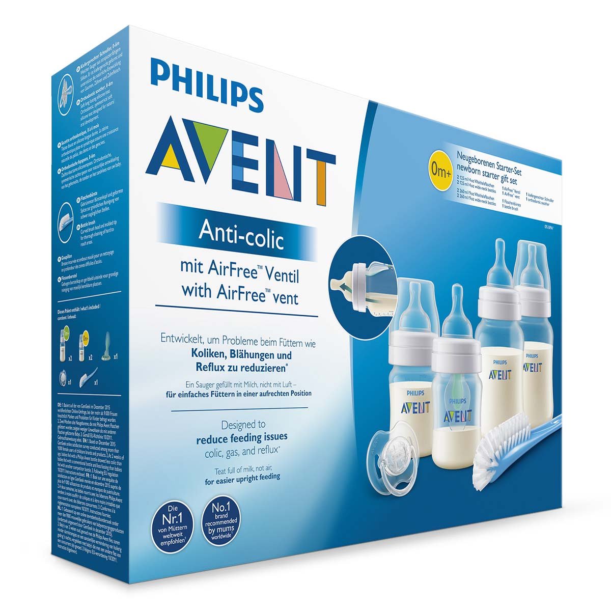 Set de Biberones Avent Anticolic con Sistema Antireflujo Airfree