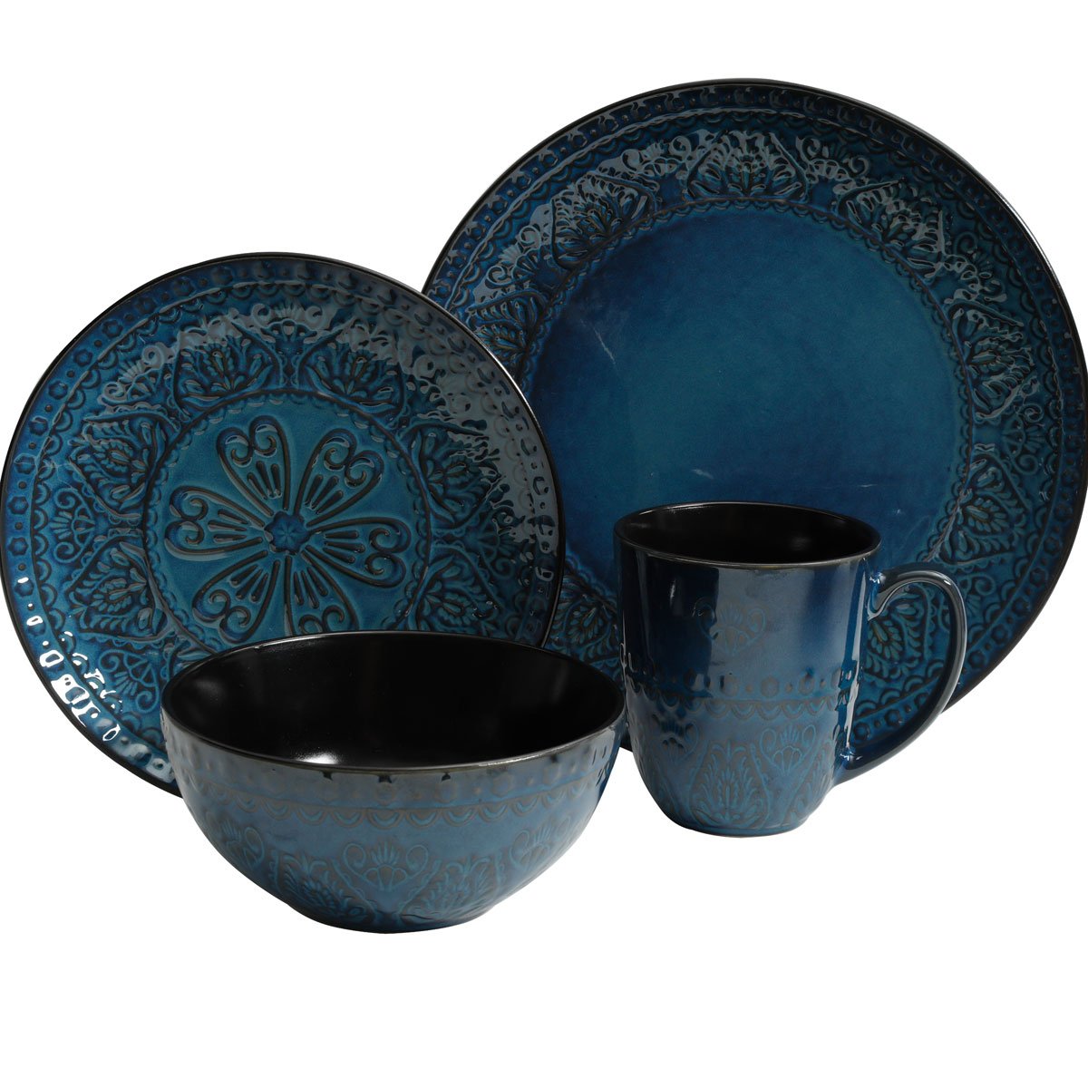 Vajilla Milanto de 16 Piezas Azul Gibson Elite