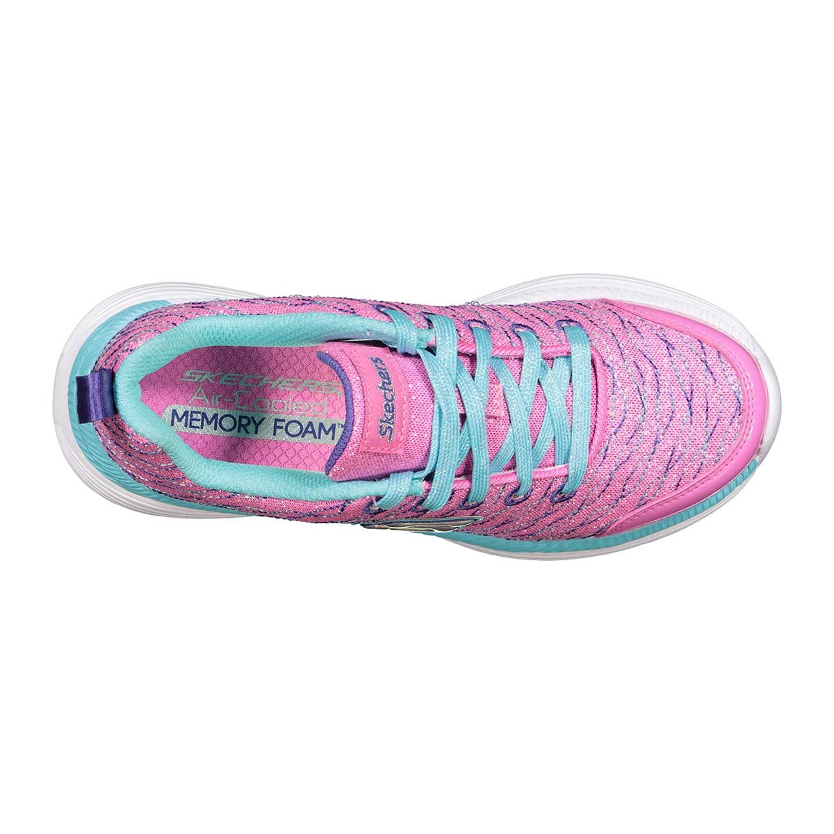 Tenis Choclo con Agujeta Rosa Turquesa Skechers