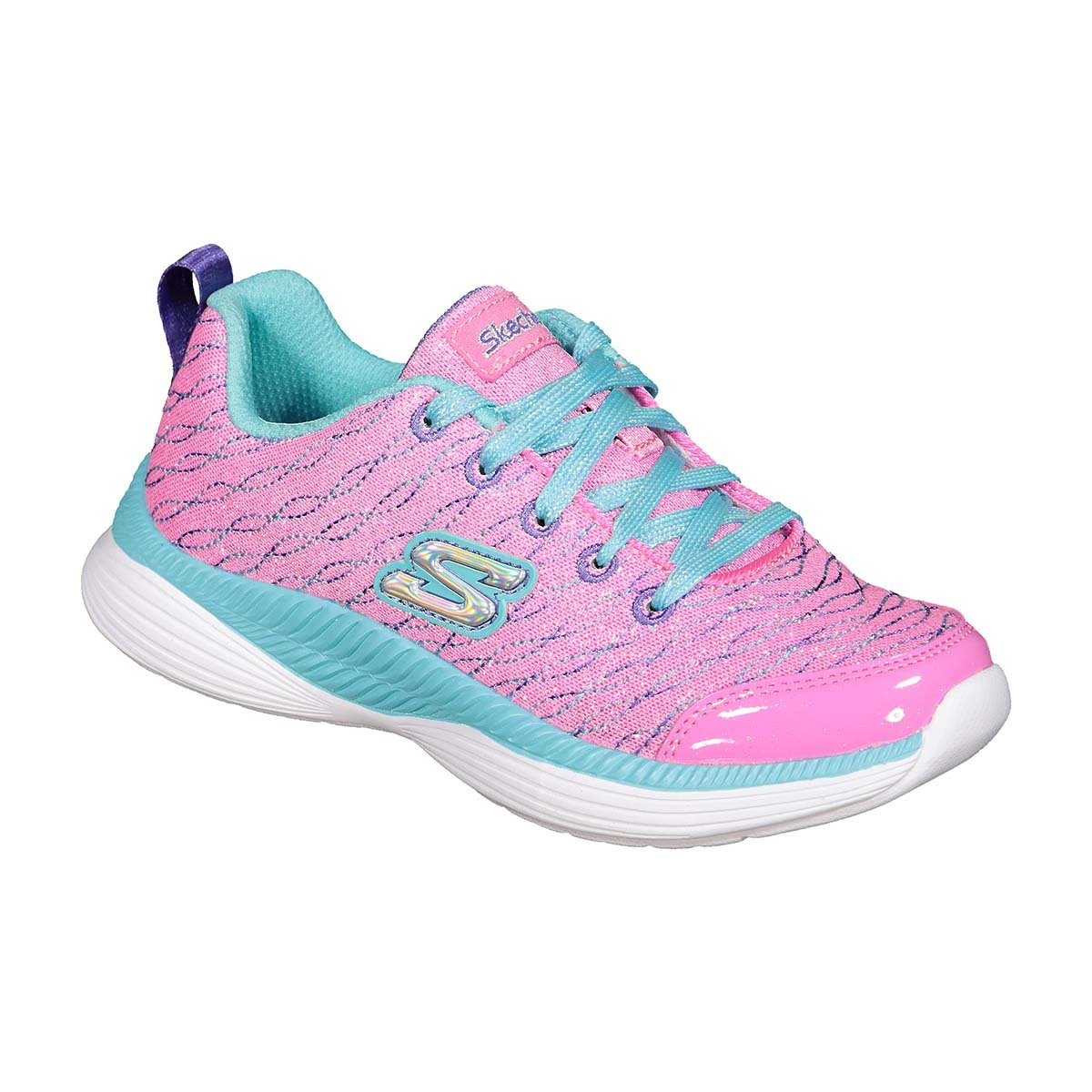 Tenis Choclo con Agujeta Rosa Turquesa Skechers