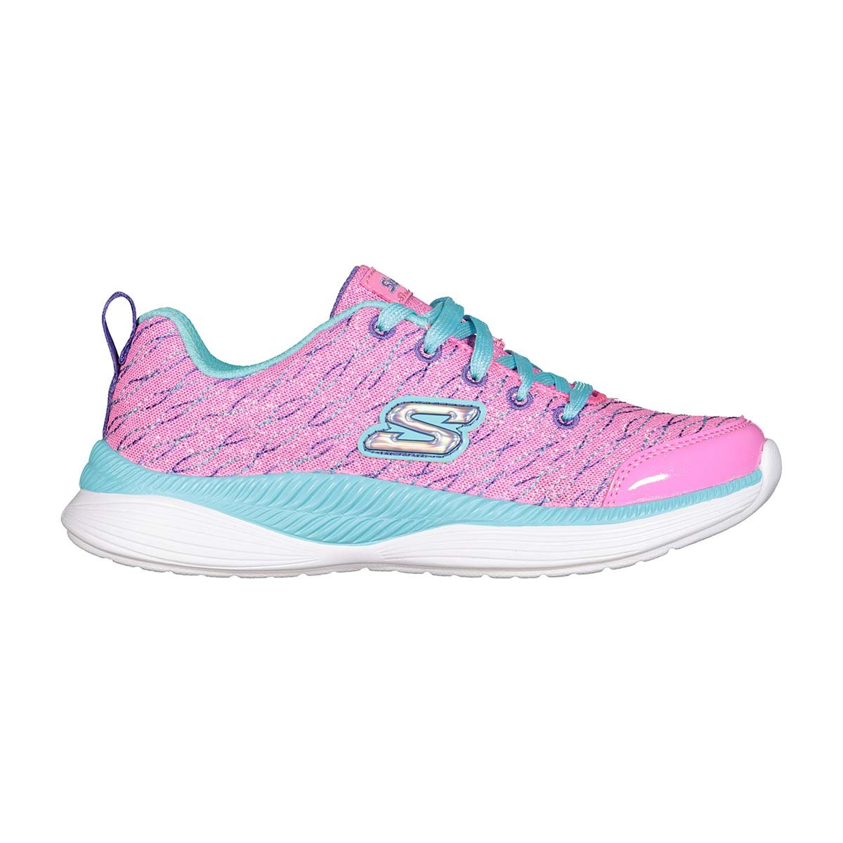 Tenis Choclo con Agujeta Rosa Turquesa Skechers