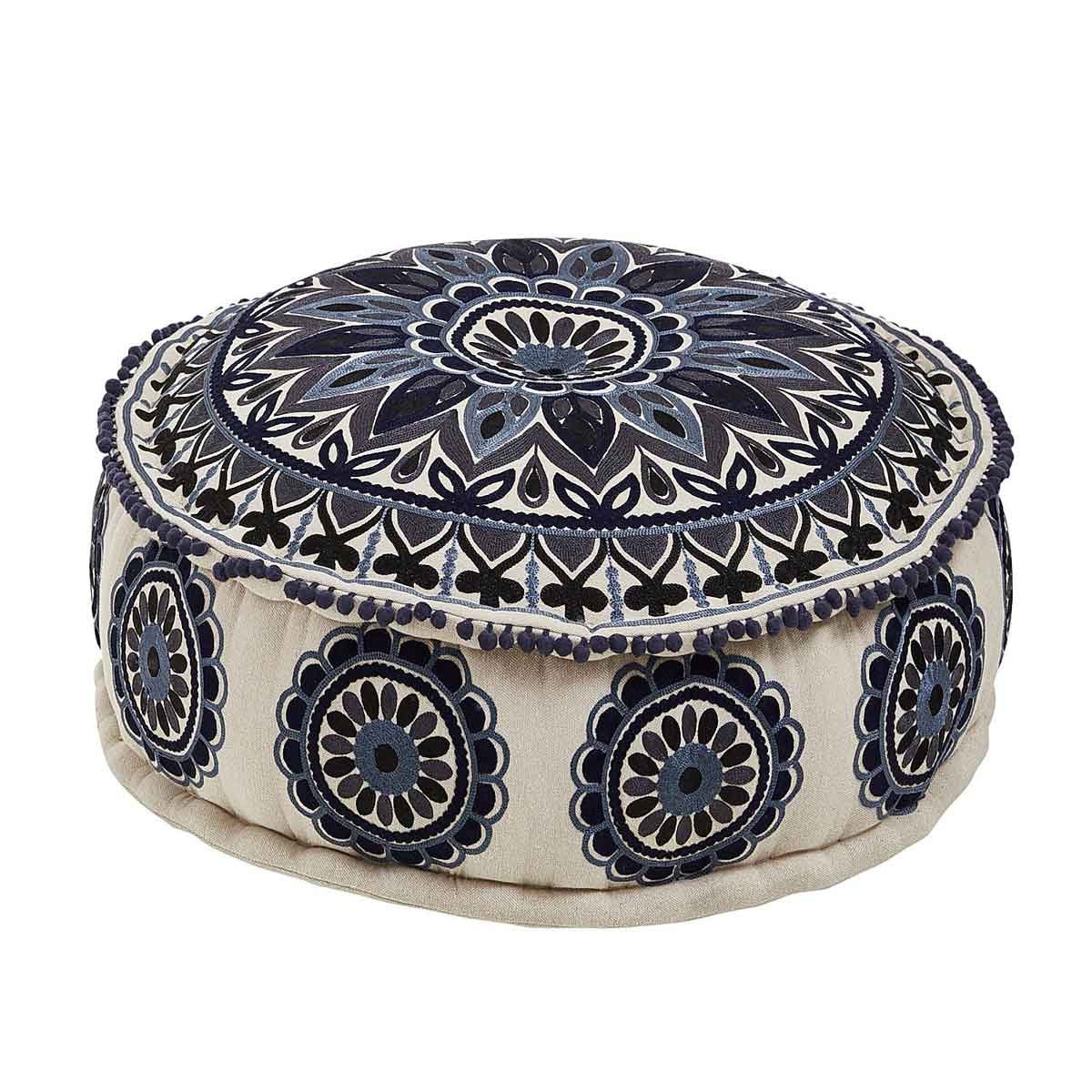 Pouf Blue Blackk Pier 1 Imports