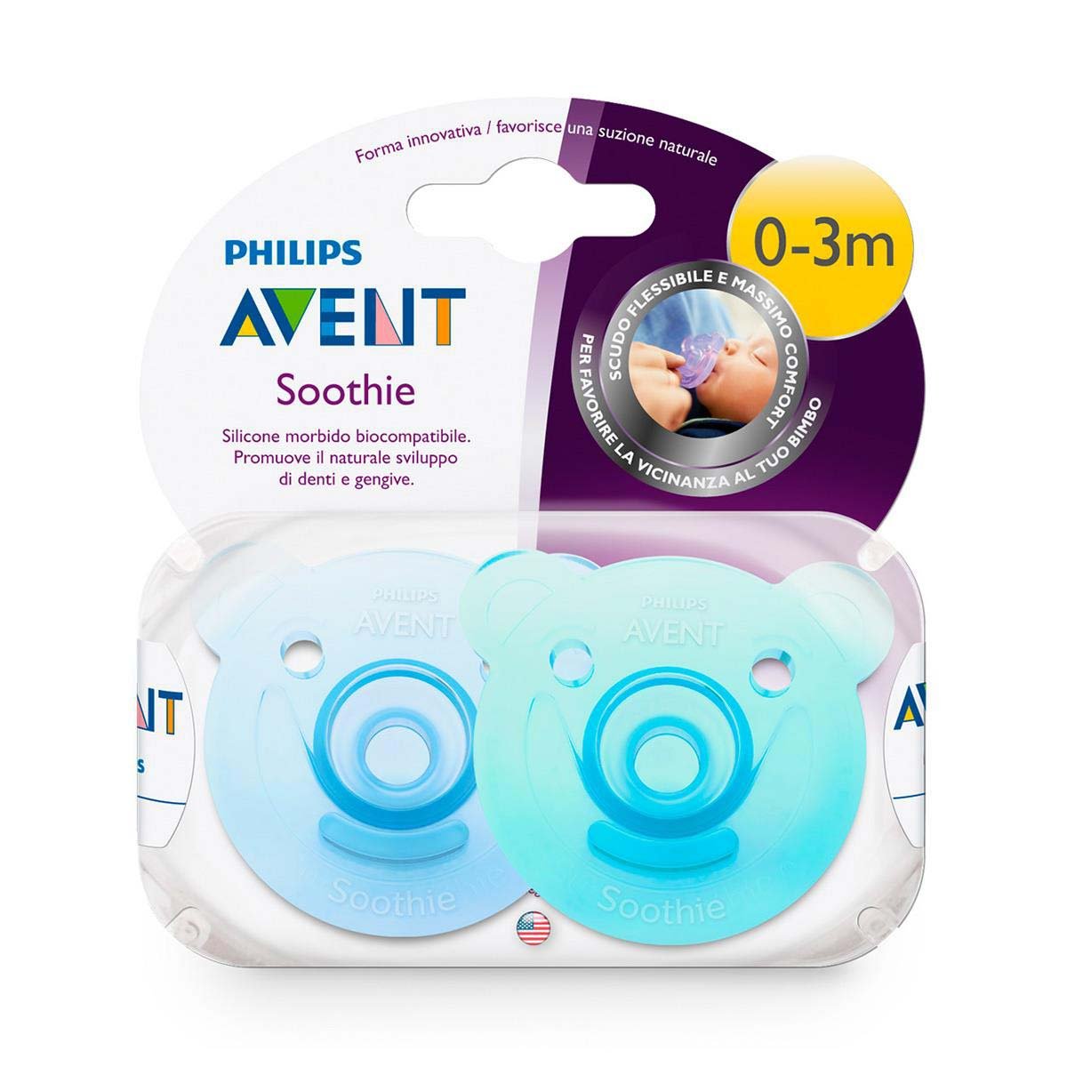 Chupón Avent Soothie 2 Pack para Bebé de 0-3 Meses