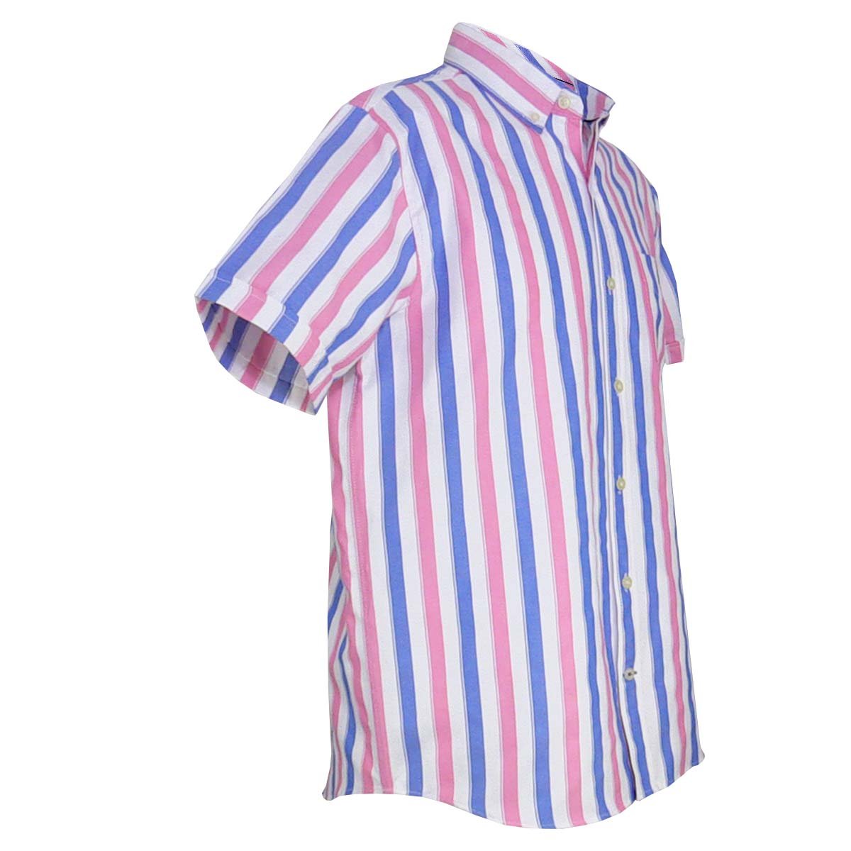 Camisa Manga Corta de Rayas Azul Polo Club para Caballero