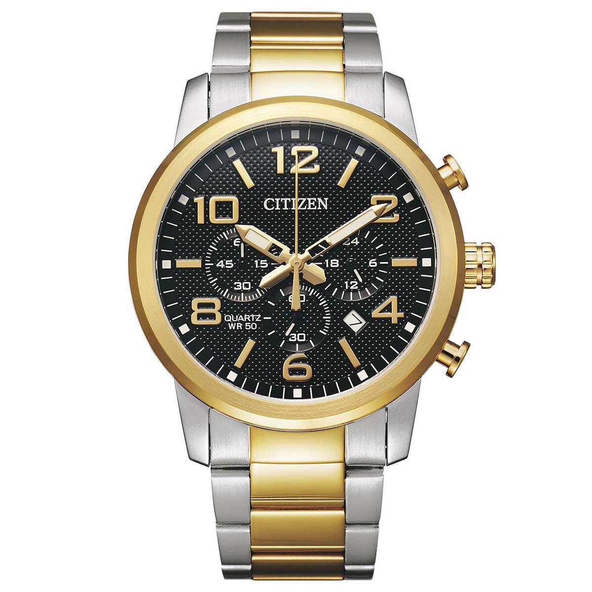 Reloj Hombre Citizen Dorado An8082 Crono Acero Wr 50 Promo