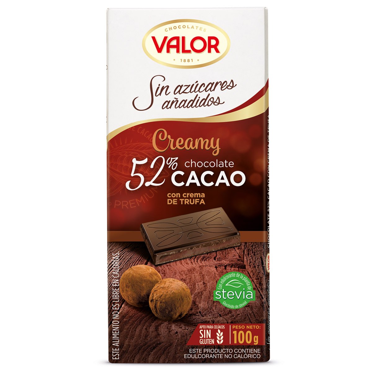 Chocolate con Crema de Trufa  52% Dark 100 G
