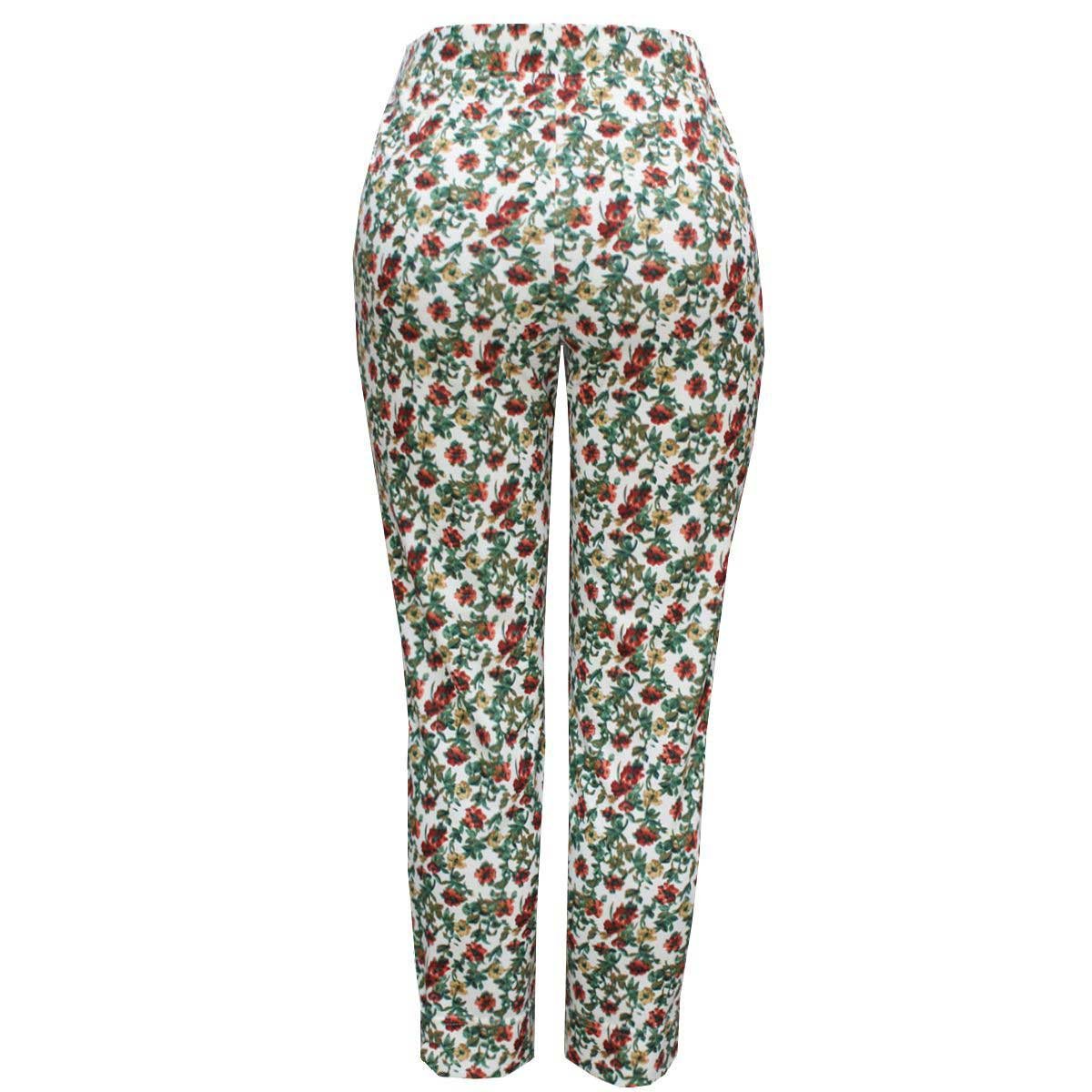 Legging Blanco con Flores Connie Klein para Mujer