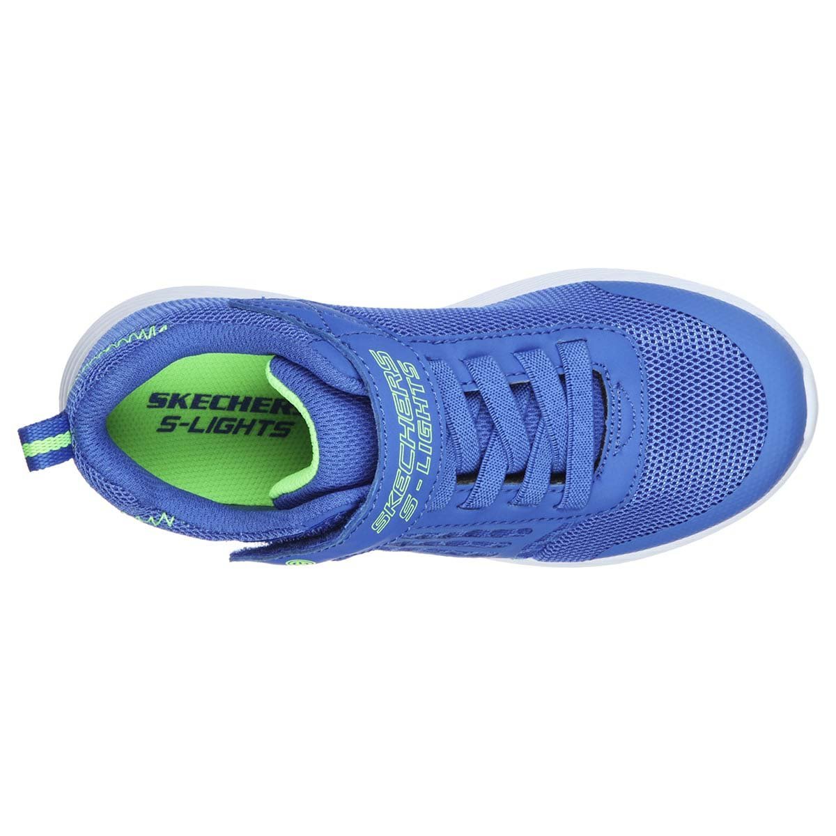 Tenis Choclo con Velcro Azul Lim&oacute;n para Ni&ntilde;o Skechers