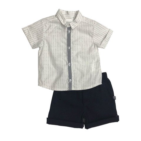 Conjunto de Short Azul con Camisa para Niño Coccolato