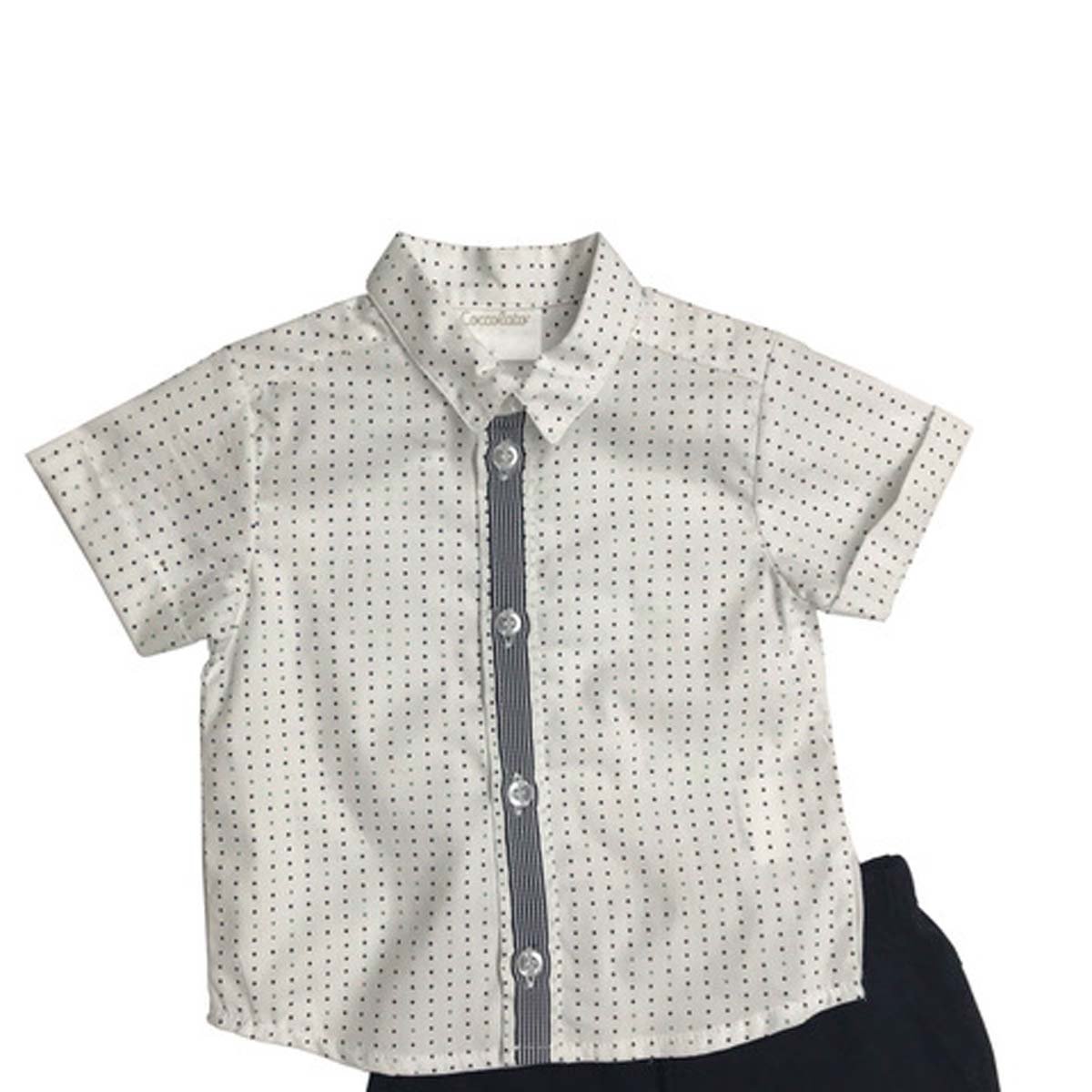 Conjunto de Short Azul con Camisa para Niño Coccolato