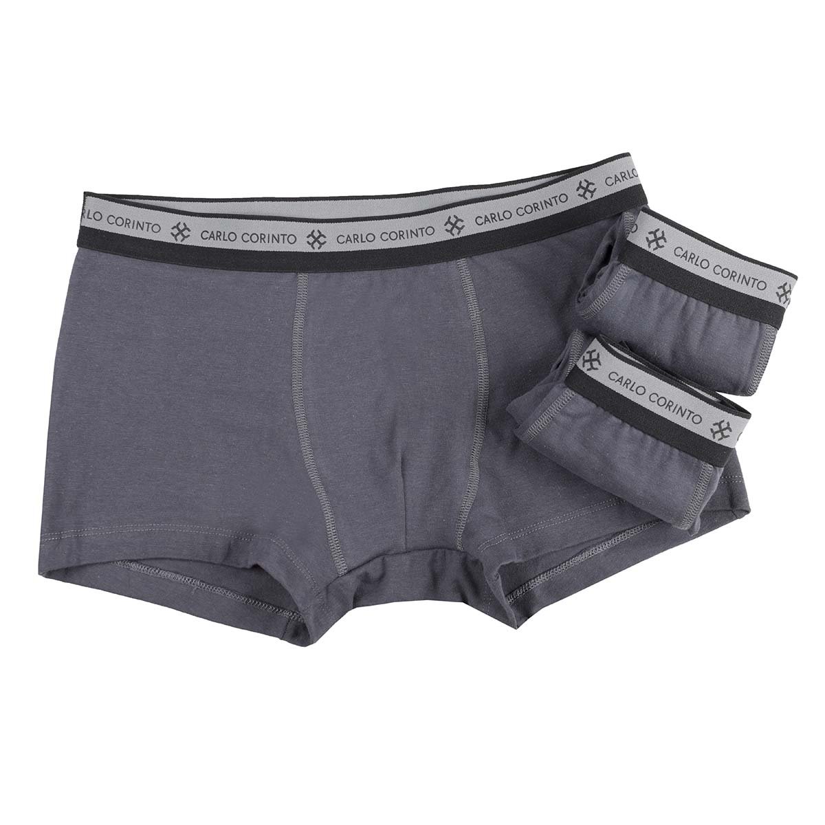 Bóxer Corto Plus 3 Piezas Carlo Corinto para Hombre