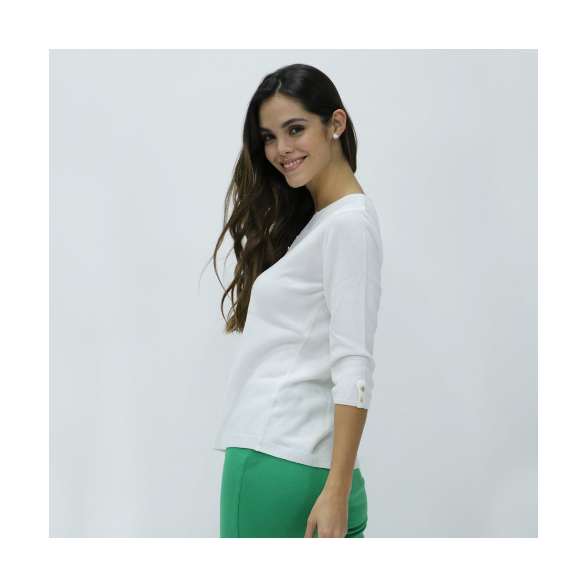 Blusa para Mujer Blanca Manga 3/4 Vitos