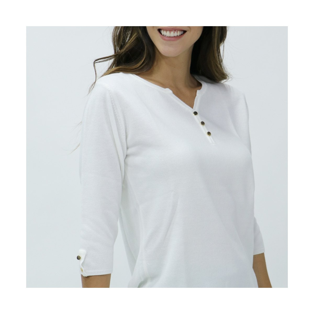 Blusa para Mujer Blanca Manga 3/4 Vitos