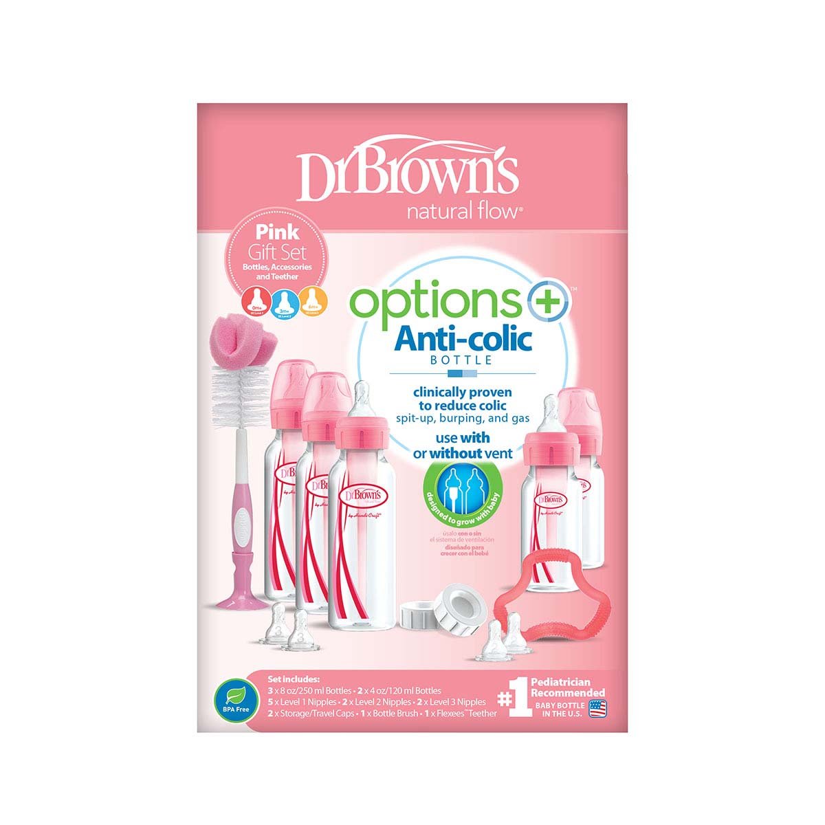 Paquete Recién Nacido Rosa 5-Pack Dr. Browns