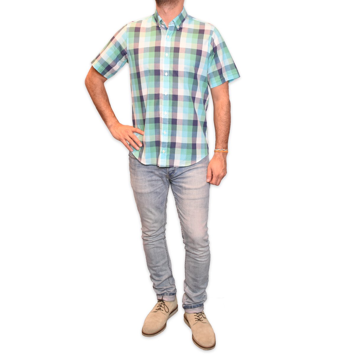 Camisa Verde Manga Corta J. Opus para Caballero