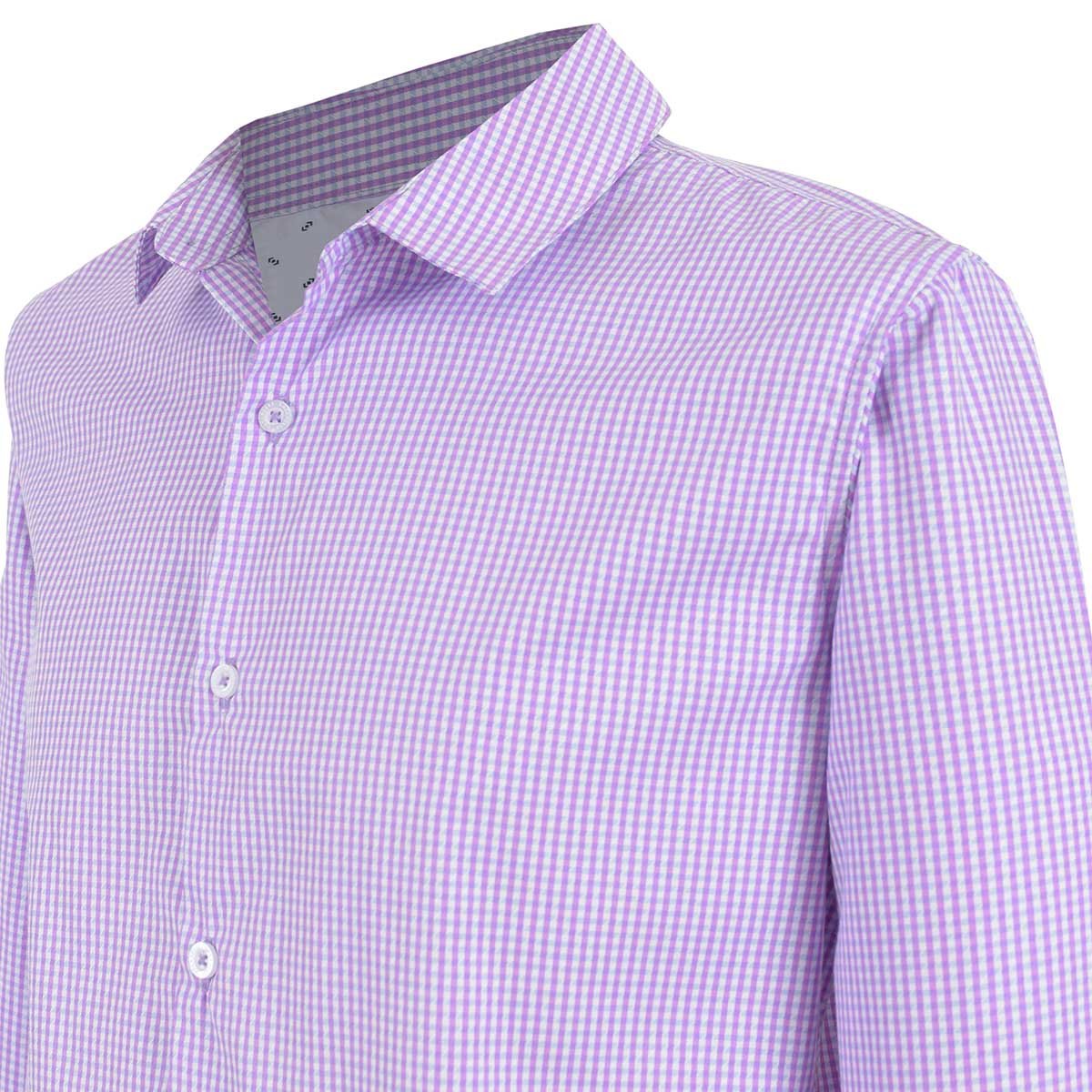 Camisa Casual Morada Manga Larga Vasarelli para Caballero