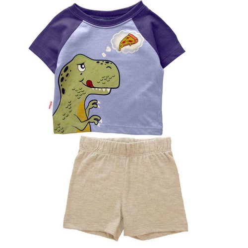 Conjunto con Playera de Dinosaurio Y  Short para Bebé Baby Creysi