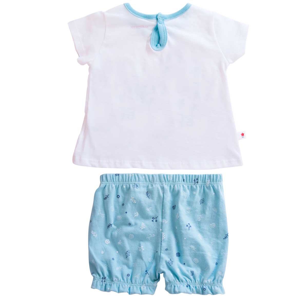 Conjunto Playera Y  Short Verde Combinado para Bebé Baby Creysi