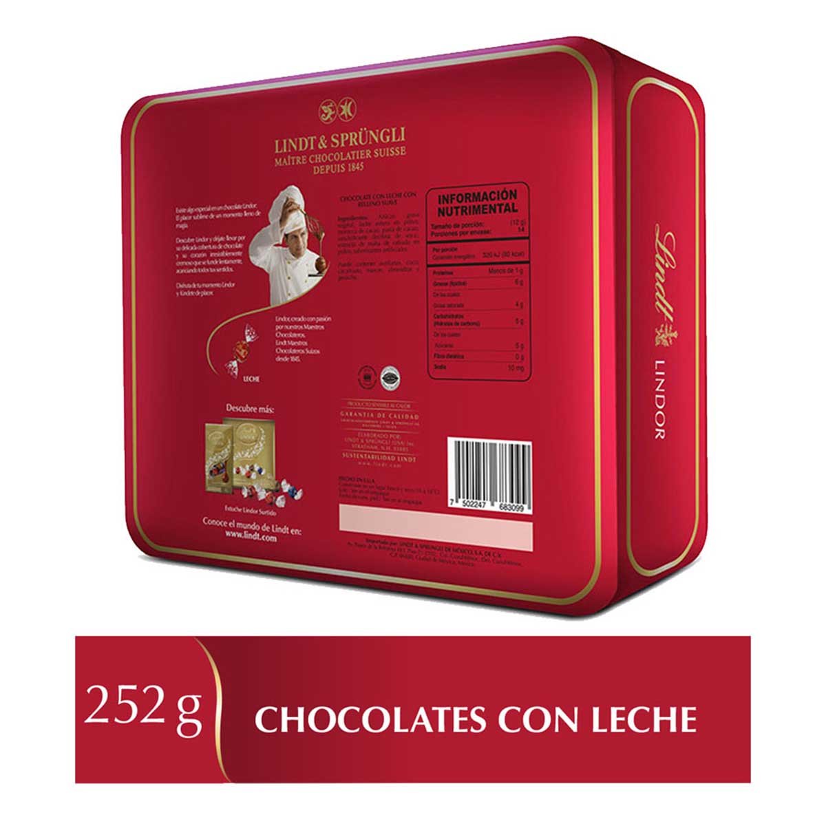 Lindor Lata de Trufas con Leche, 252 Grs. Lindt